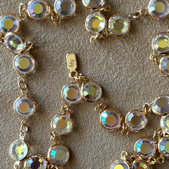 Vintage Swarovski Crystal Bezel Necklace Clear NWT - Picture 2 of 3